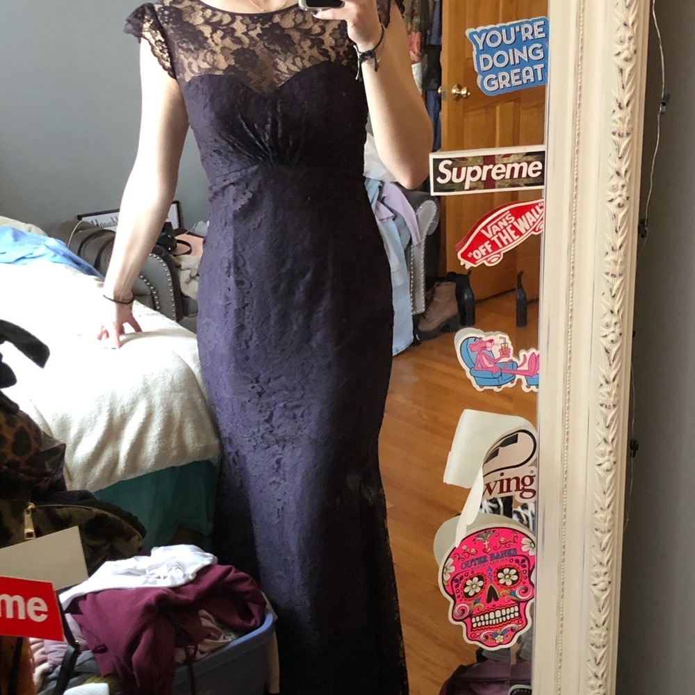 Dark purple bridesmaid dress